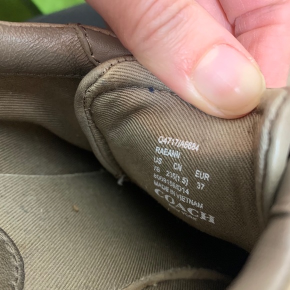 🤎Coach RaeAnn Slate Taupe Tennis Shoes 100% Leather.Rawhide Laces. - Picture 4 of 7